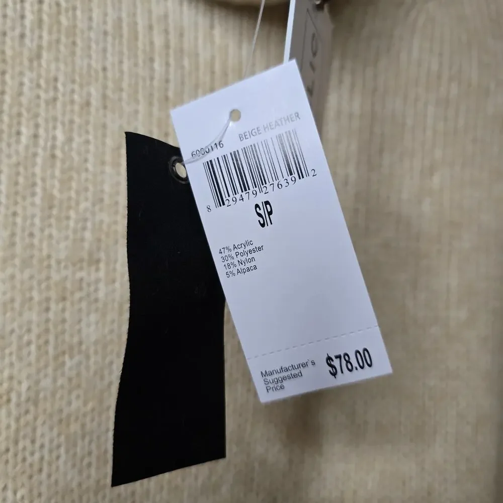For The Republic Chunky Turtleneck Sweater Sm Yellow Beige Heather Alpaca Blend‎